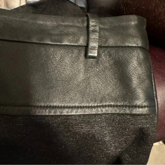 Halston Heritage Lambs Leather-Trim Pants - Picture 7 of 7